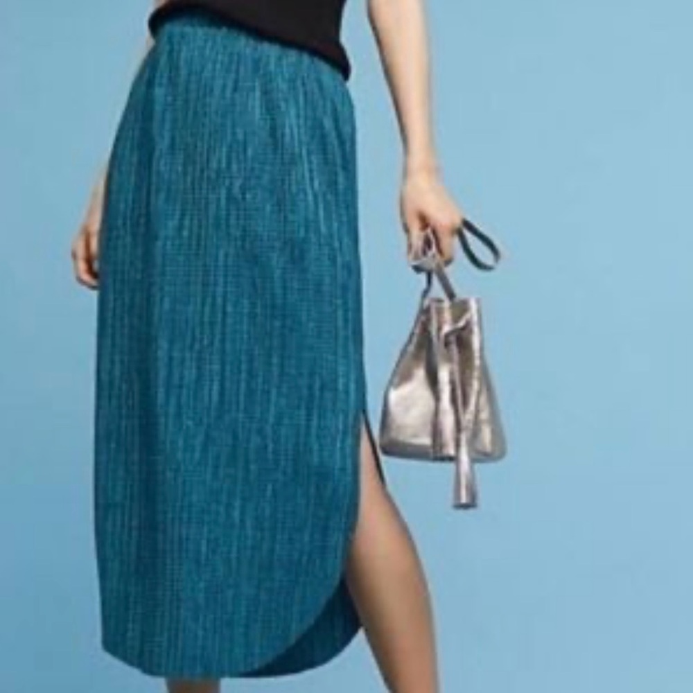 Anthropologie Odelle Textured Midi Skirt by Sabina Musayev Large